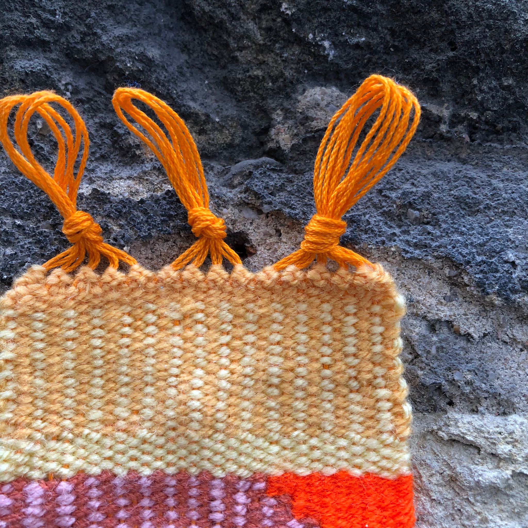 Reclaimed yarn weaving detail